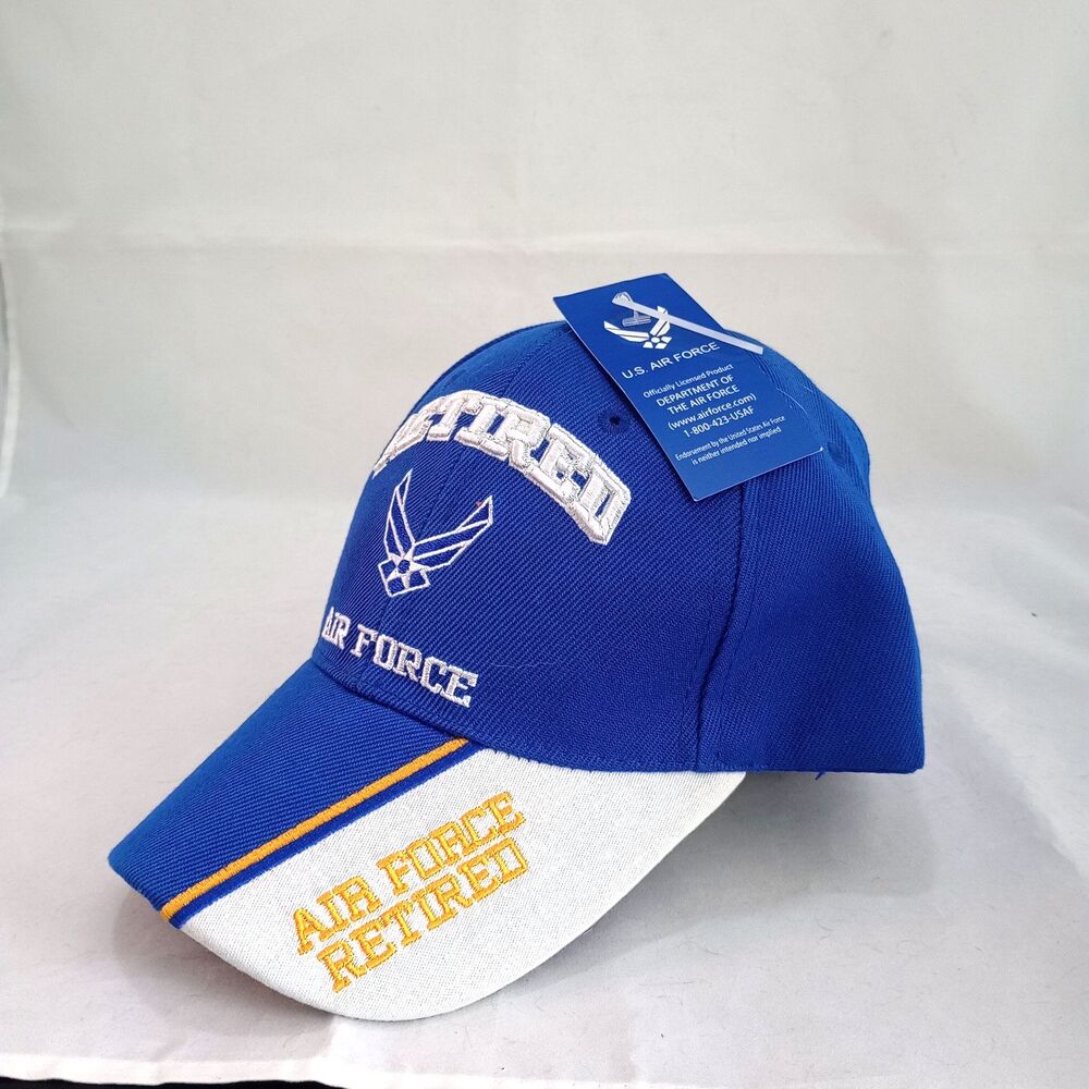 U.S. Air Force Retired Wings Cap Royal Blue Embroidered New 6 Panel